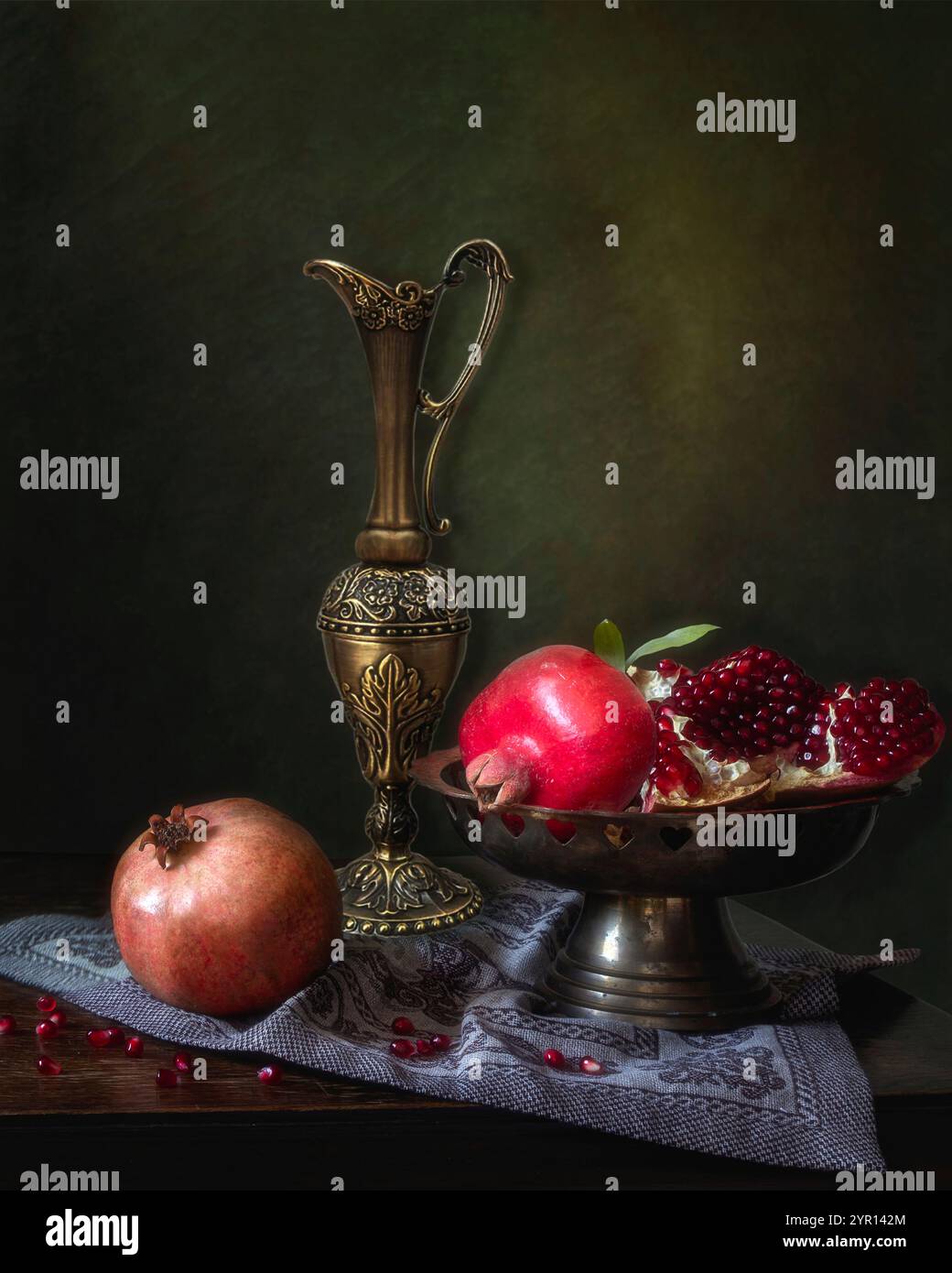 Still life with fruits vase Stock Photo - Alamy