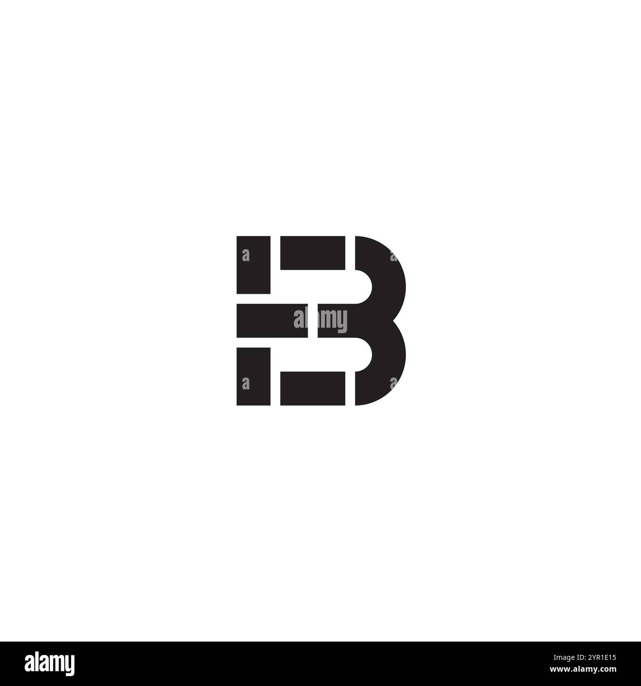 Letter B and Brick logo or icon design Stock Vector