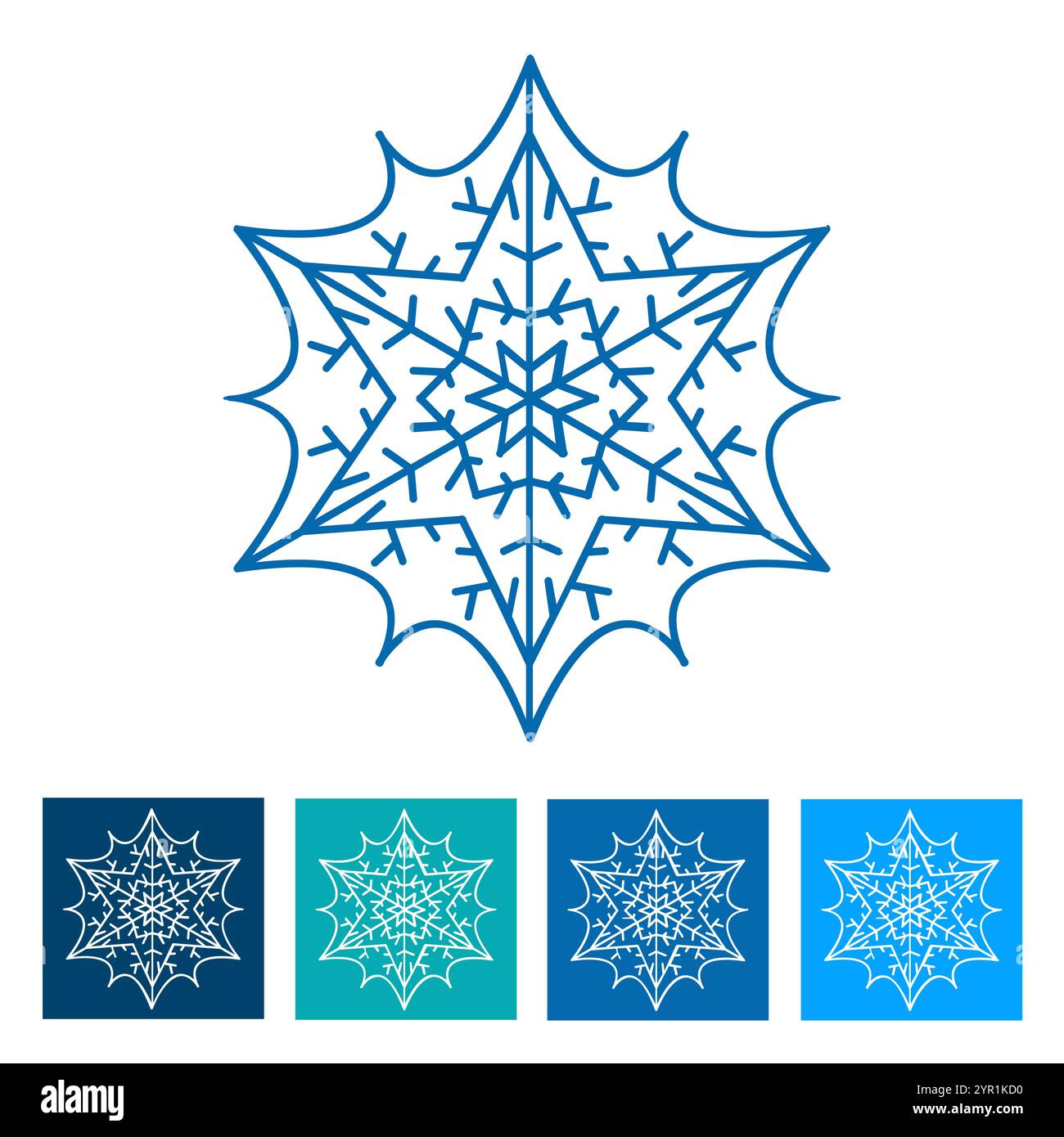 Snowflake. New Year icon. Vector illustration Stock Vector