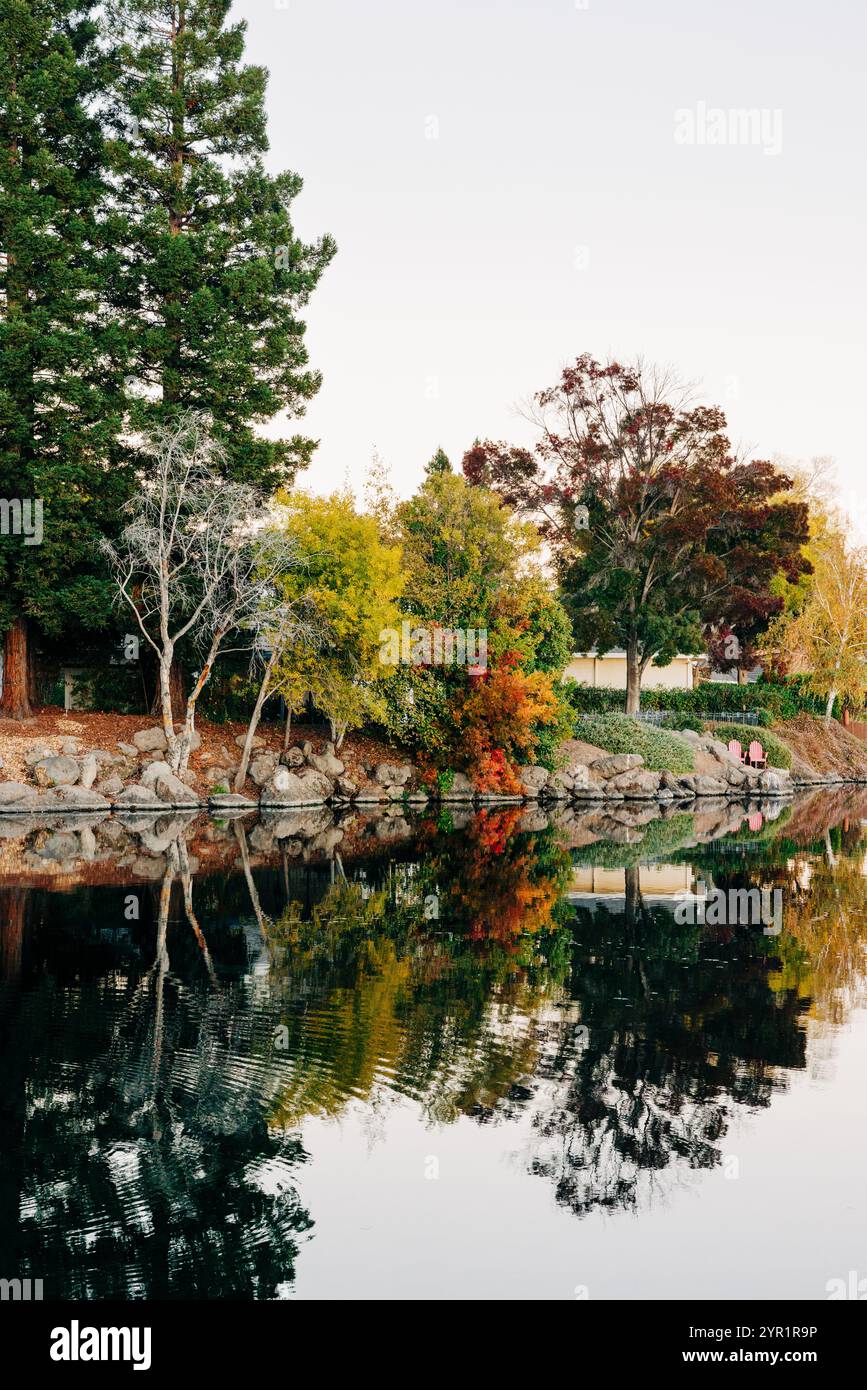 Fall Pond Reflections Pond reflection waterfront park hi-res stock photography and images - Alamy
