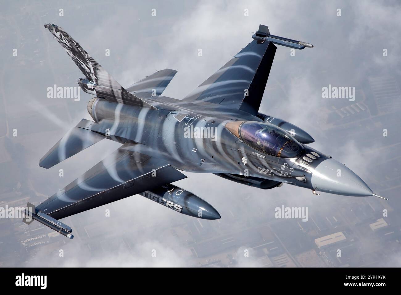 Belgian Air Force F-16 Fighting Falcon Tiger Meet Air to Air Photoshoot Stock Photo