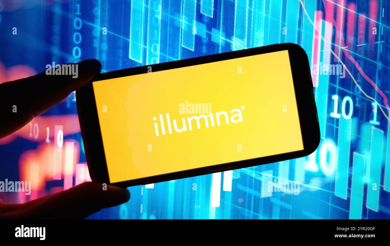 Konskie, Poland - December 01, 2024: Illumina Inc company logo displayed on mobile phone Stock Photo