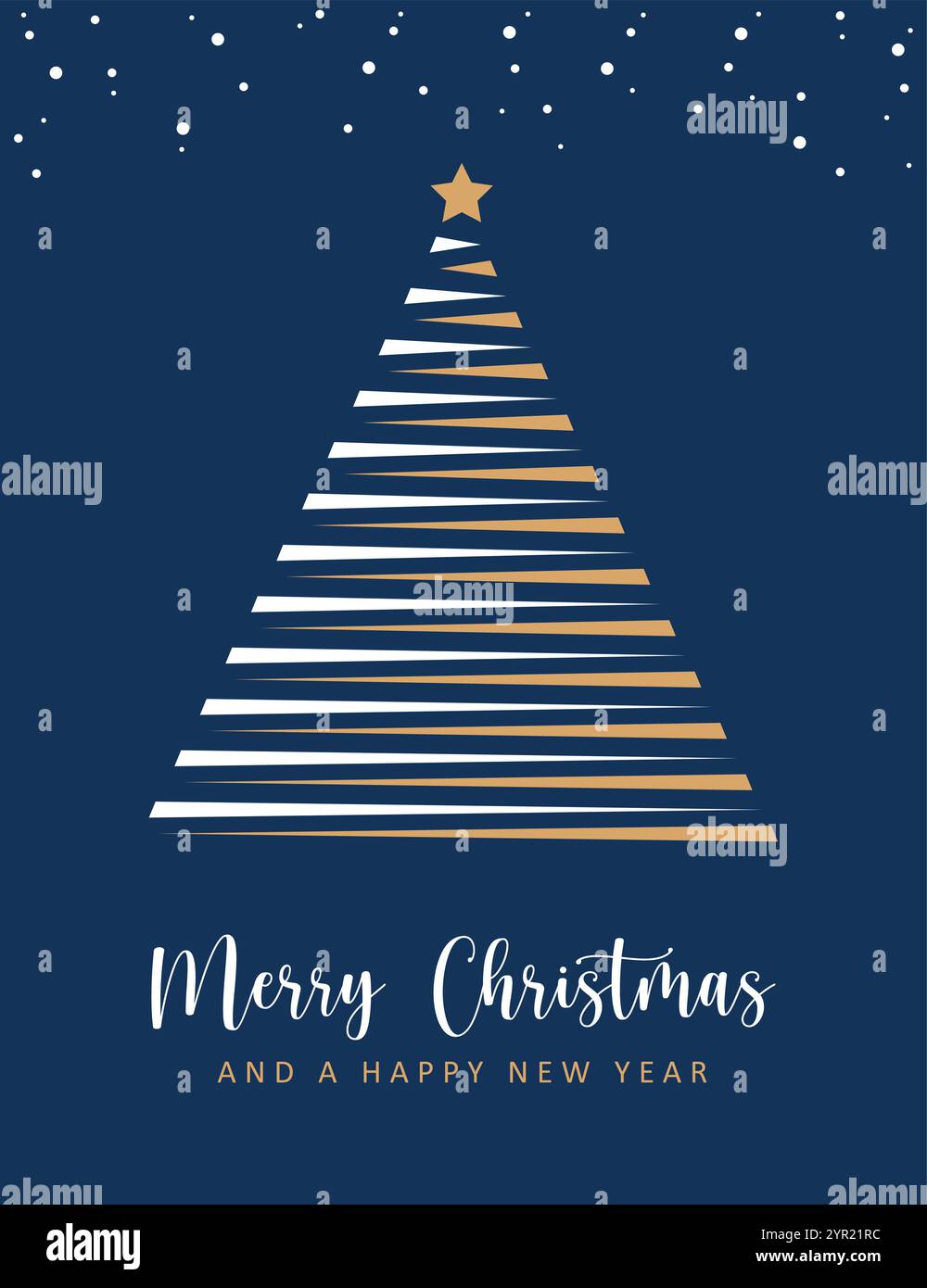 christmas greeting card with minimalistic fir tree vector illustration ...
