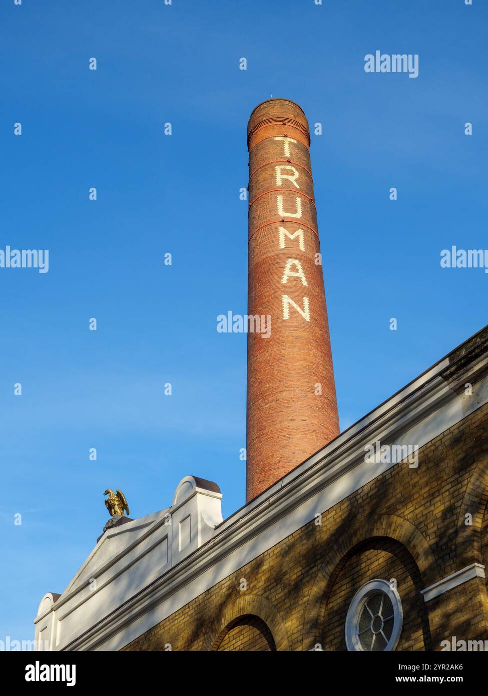 Truman Chimney of The Truman Brewery, Brick Lane, East End, London, UK Stock Photo