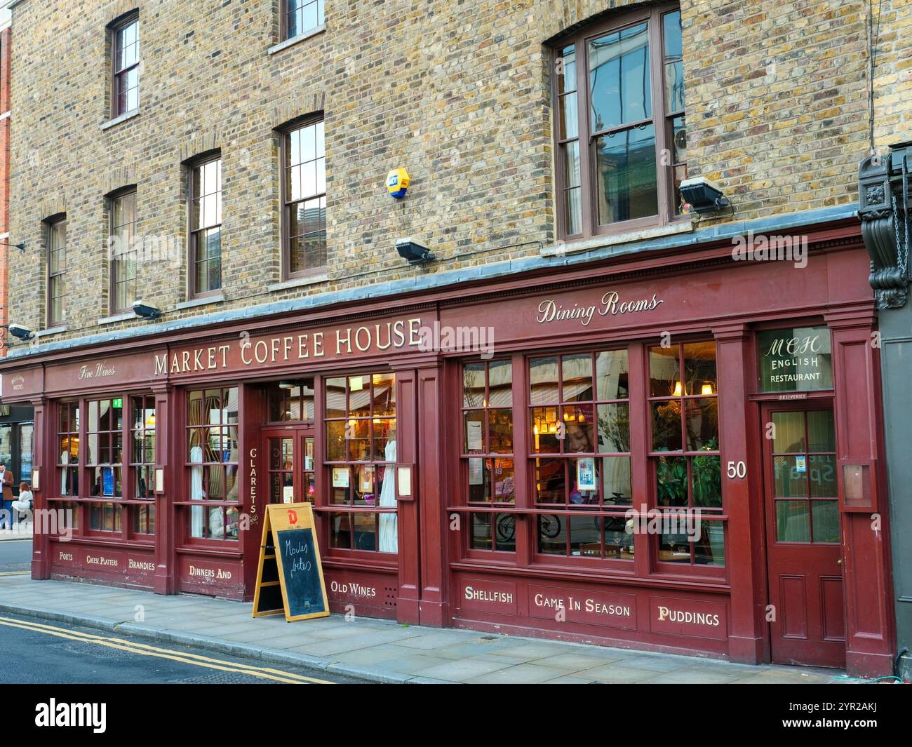 The Market Coffee House restaurant on Brushfield Street, Spitalfields, London, UK Stock Photo