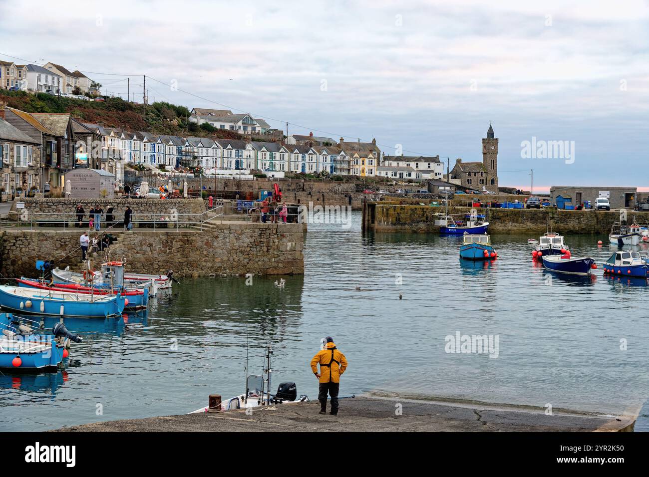 Porthleven harbour near Helston on an autumnal day Cornwall England UK Stock Photo