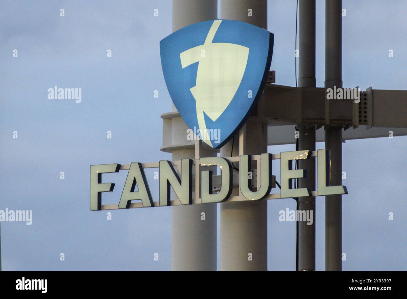 Toronto, ON, Canada – August 5, 2024: View at the Fanduel company sign in Toronto Stock Photo