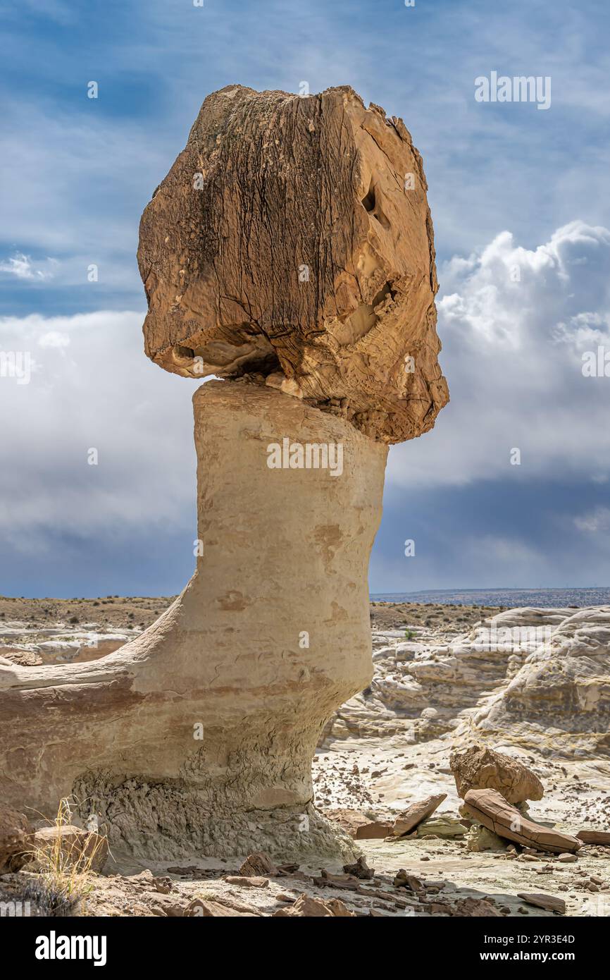 Towering rimrock (Toadstool) Hoodoos, Grand Staircase-Escalante National Monument, near Kanab, Utah Stock Photo