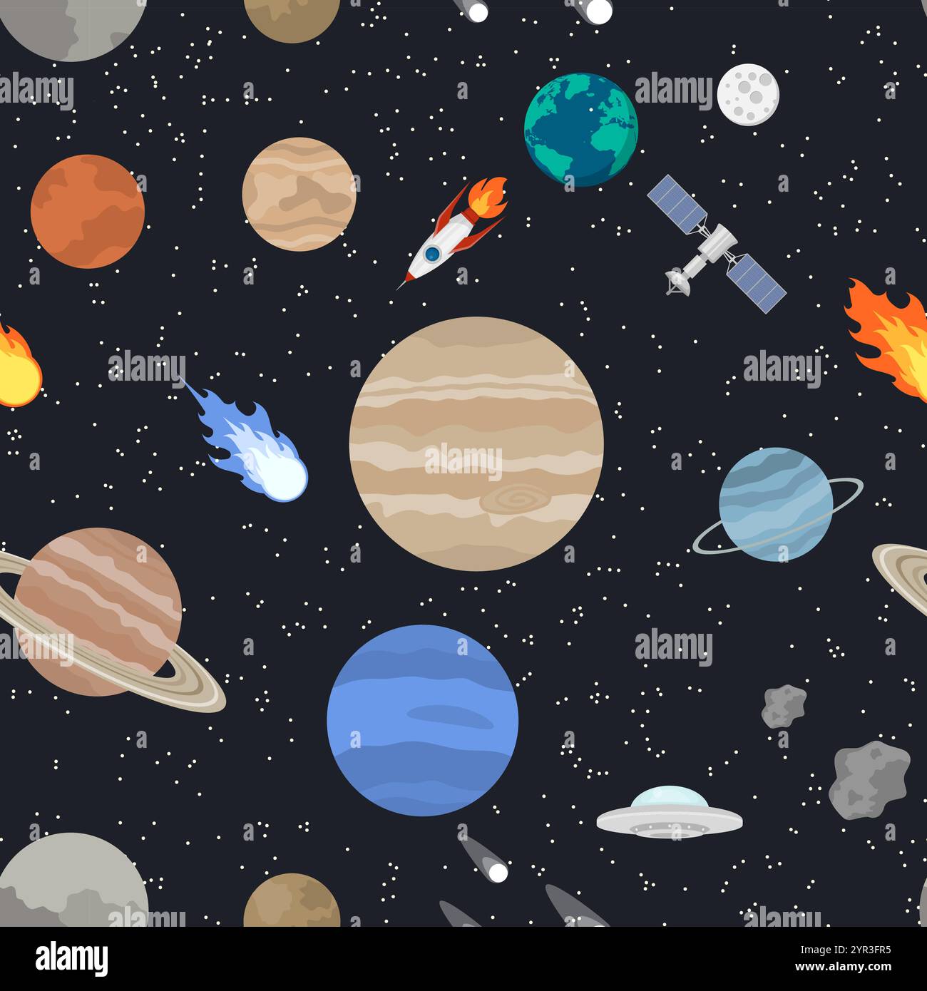 Embark on an adventure through a vibrant pixel art space scene filled ...