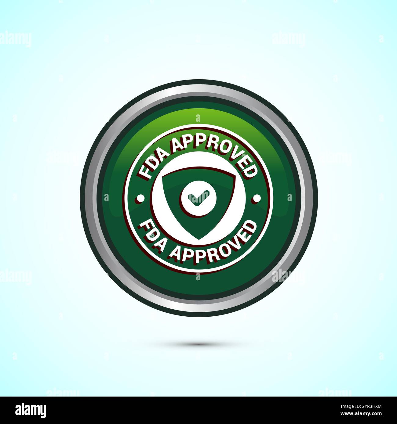 FDA approved icon, Food and Drug administration icon label, Button ...