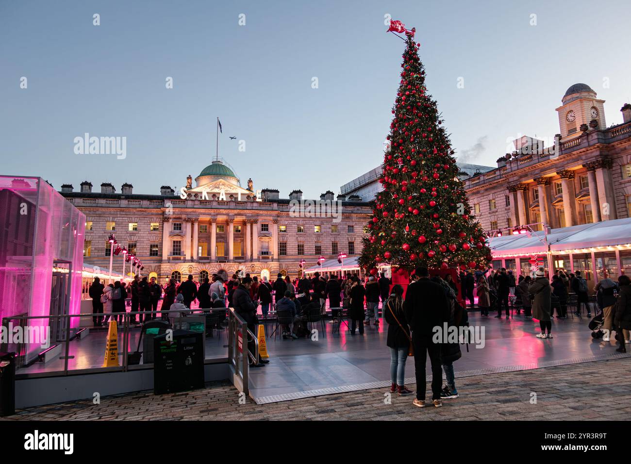 Winter and Christmas time fun at ice skating rink at Somerset House in ...