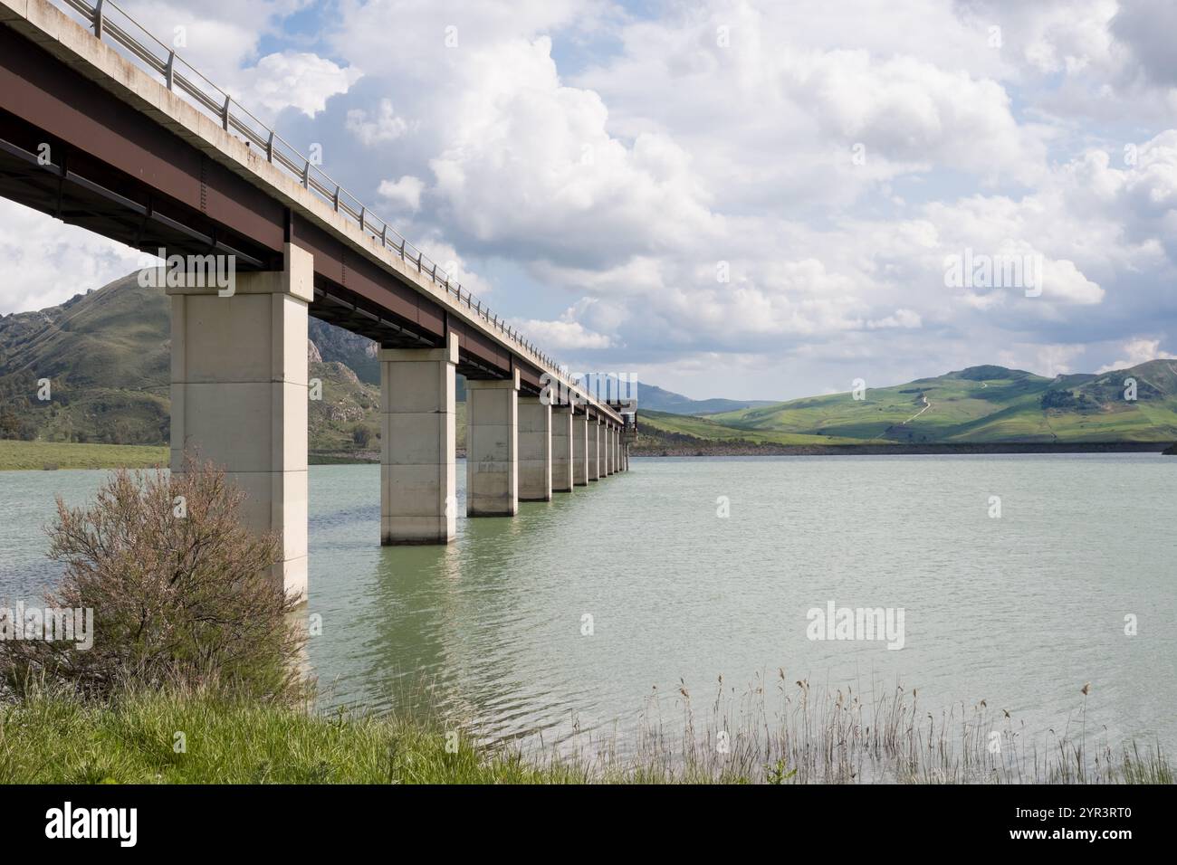 A water reservoir in the Palermo province of Sicily called lake Garcia which is  also a nature reserve Stock Photo