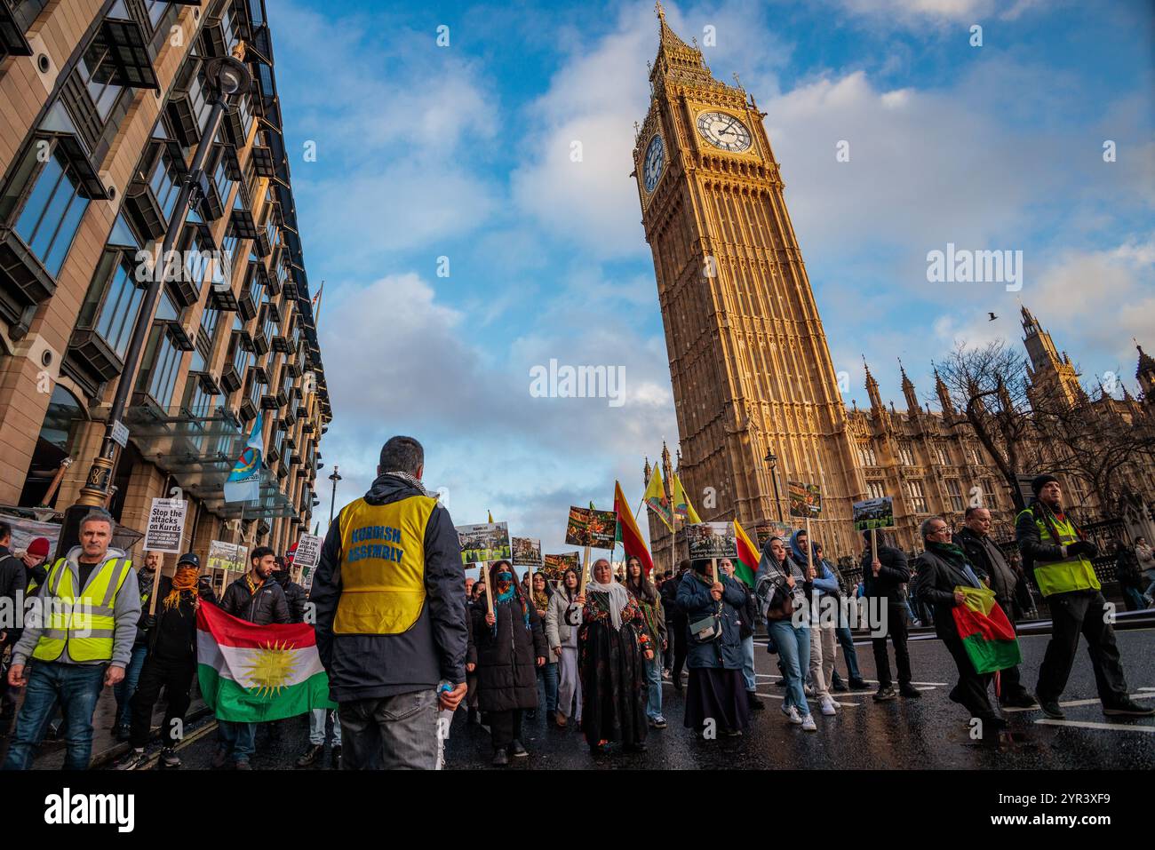 London, UK. 1st December, 2024. Hundreds of members of the Kurdish ...