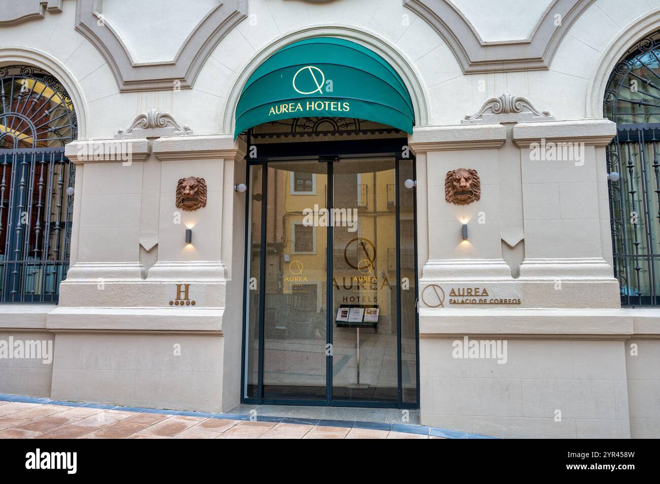 Logrono, Spain- May 27, 2024: The entrance to Aure Hotel  in Logrono northern Spain Stock Photo