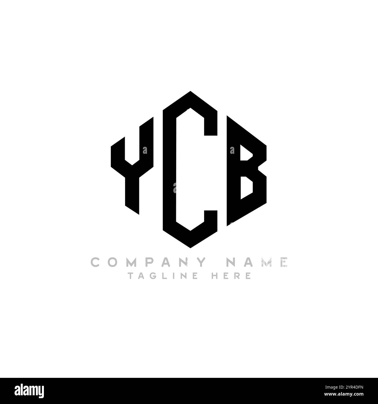 YCB letter logo design with polygon shape. YCB polygon and cube shape ...