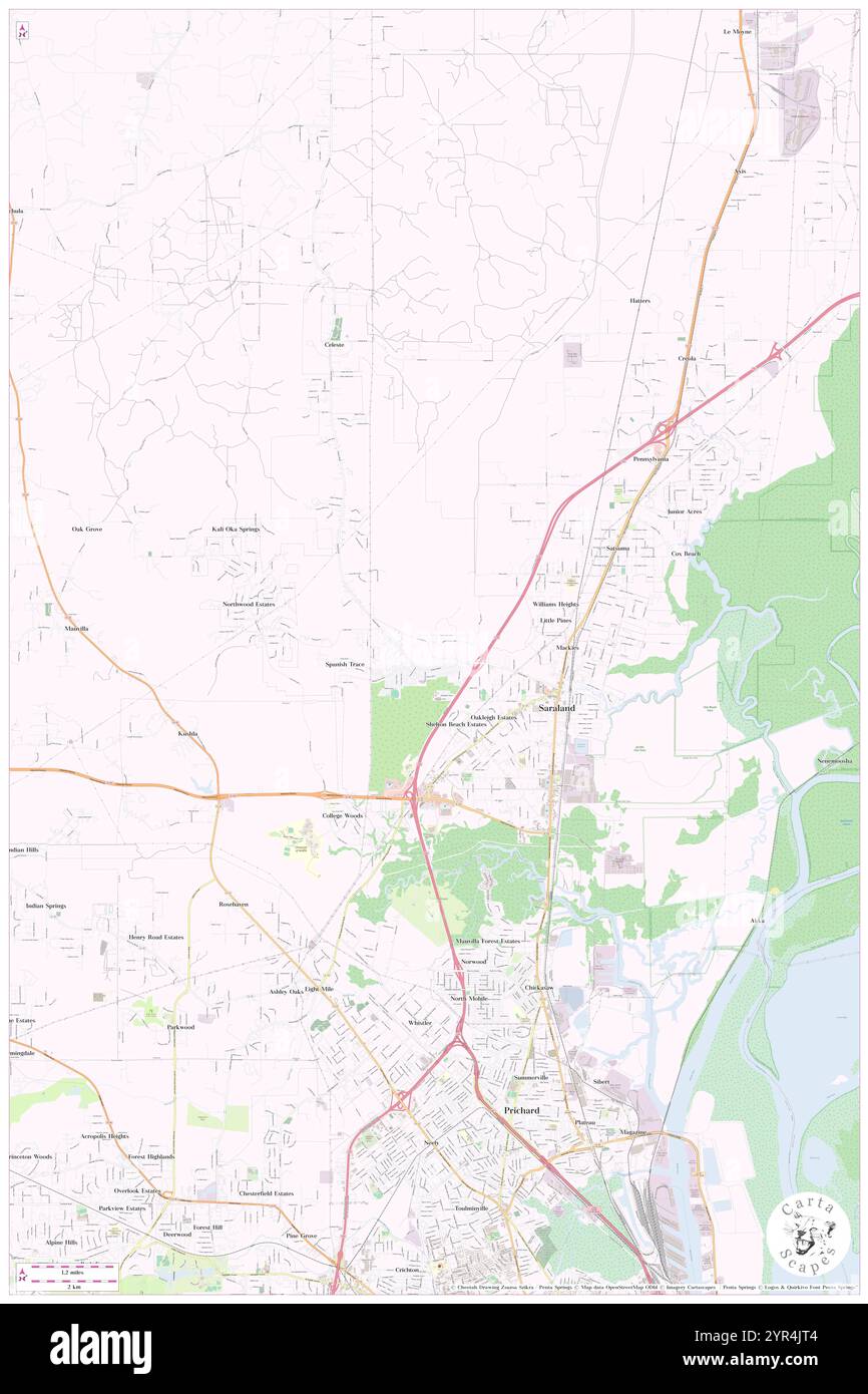 Saraland Alabama Map Cut Out Stock Images & Pictures - Alamy