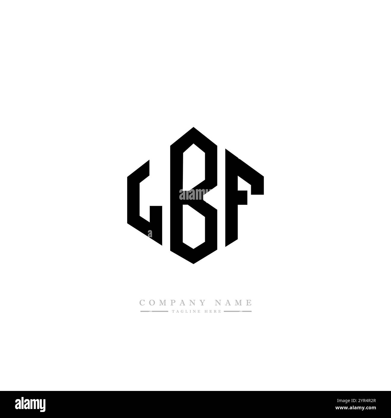 LBF letter logo design with polygon shape. LBF polygon and cube shape ...