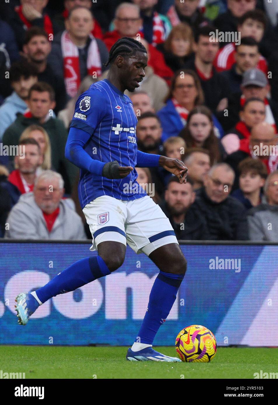 Axel Tuanzebe of Ipswich Town - Nottingham Forest v Ipswich Town, Premier League, City Ground, Nottingham, UK - 30th November 2024  Editorial Use Only - DataCo restrictions apply Stock Photo