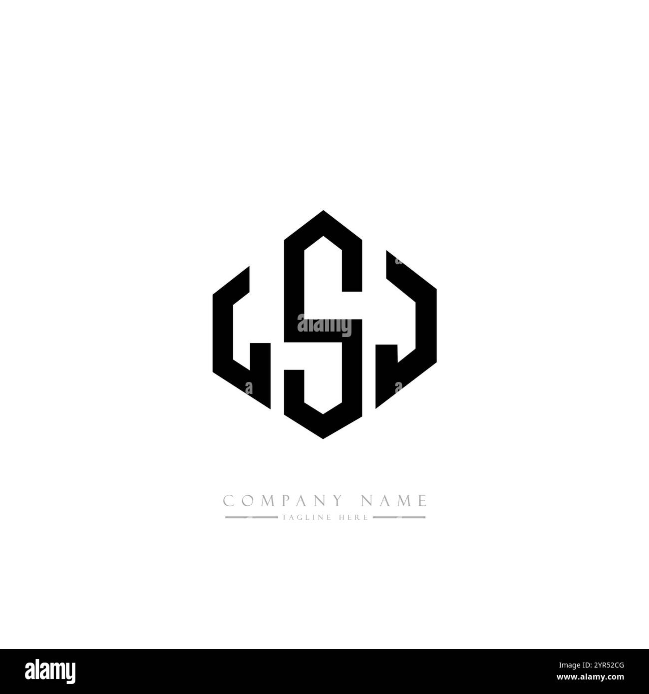 LSJ letter logo design with polygon shape. LSJ polygon and cube shape ...