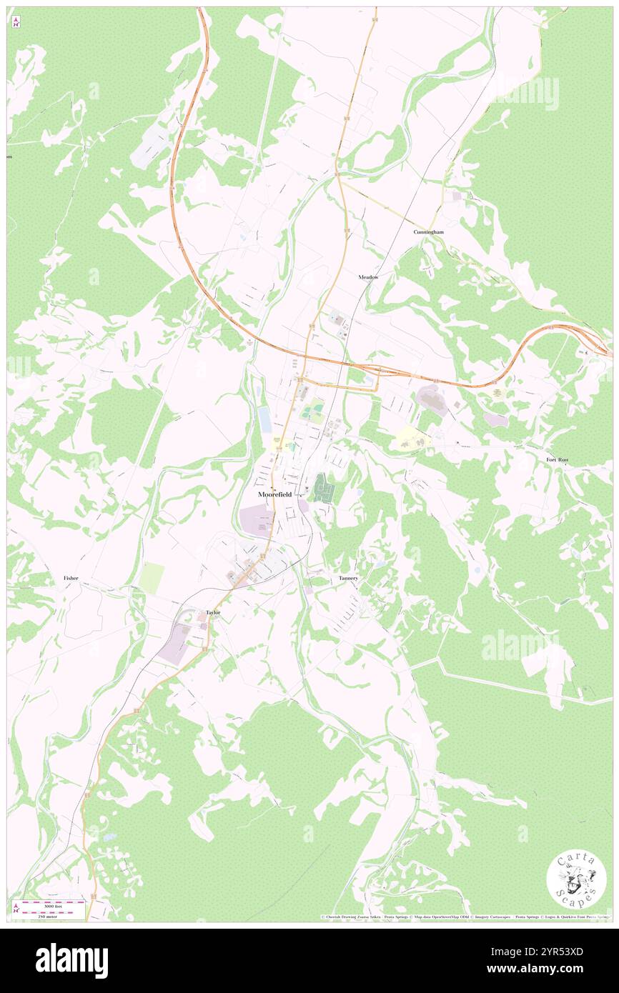 Town of Moorefield, Hardy County, US, United States, West Virginia, N 39 3' 58'', S 78 57' 49'', map, Cartascapes Map published in 2024. Explore Cartascapes, a map revealing Earth's diverse landscapes, cultures, and ecosystems. Journey through time and space, discovering the interconnectedness of our planet's past, present, and future. Stock Photo