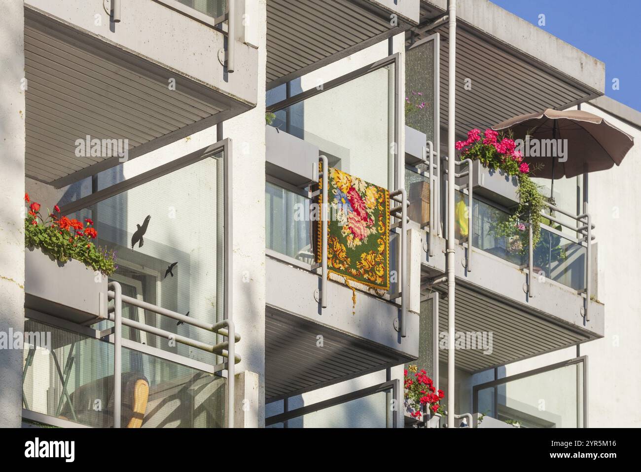 High rise balconies apartment building urban hi-res stock photography ...
