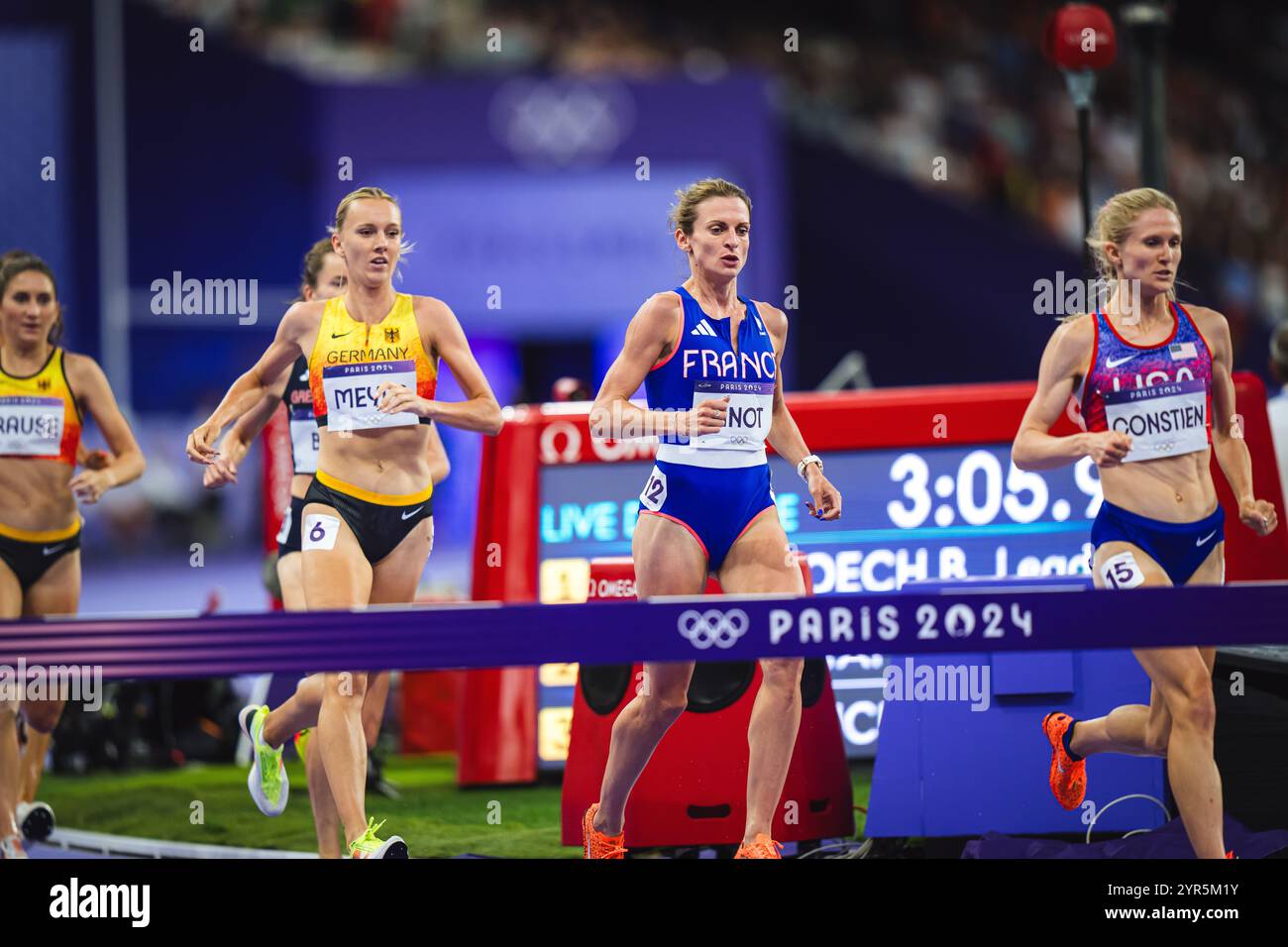 Alice Runner Alice Finot participating in the 3000 metres steeplechase at the Paris ...