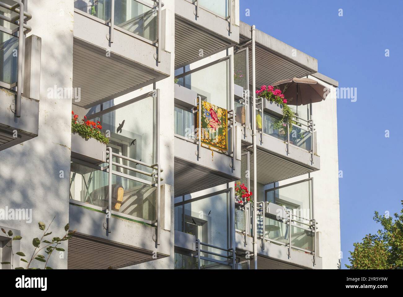 High rise balconies apartment building urban hi-res stock photography ...