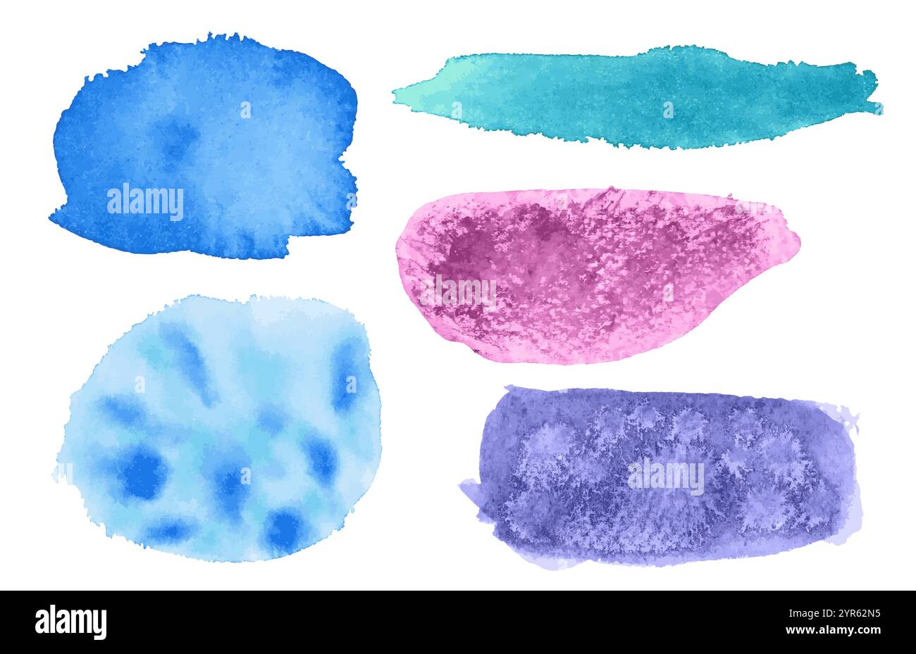 Watercolor blot backgrounds bundle. Brush stroke abstract shapes set ...