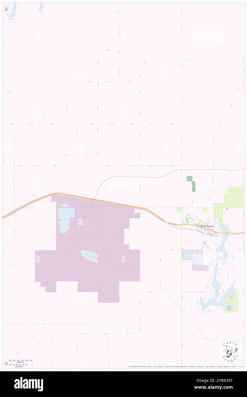 Town of Fort Towson, Choctaw County, US, United States, Oklahoma, N 34 2' 2'', S 95 18' 8'', map, Cartascapes Map published in 2024. Explore Cartascapes, a map revealing Earth's diverse landscapes, cultures, and ecosystems. Journey through time and space, discovering the interconnectedness of our planet's past, present, and future. Stock Photo