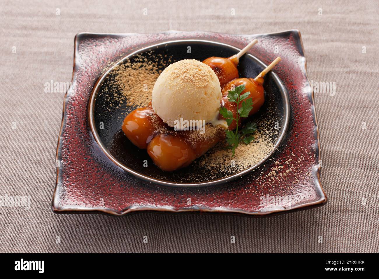 Mitarashi dango Stock Photo