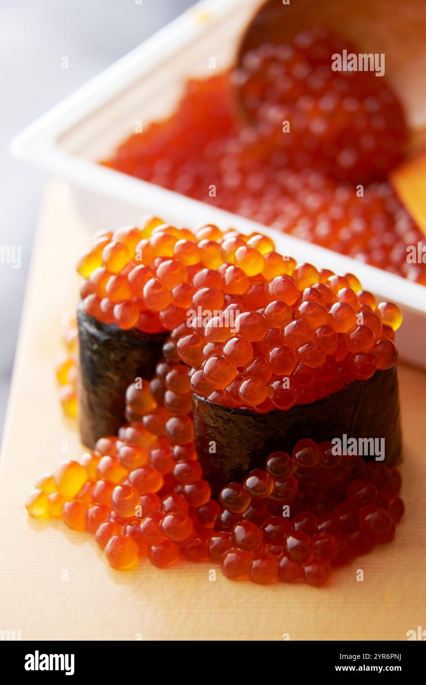 Salmon Roe Frame Salmon nigiri roe hi-res stock photography and images - Alamy