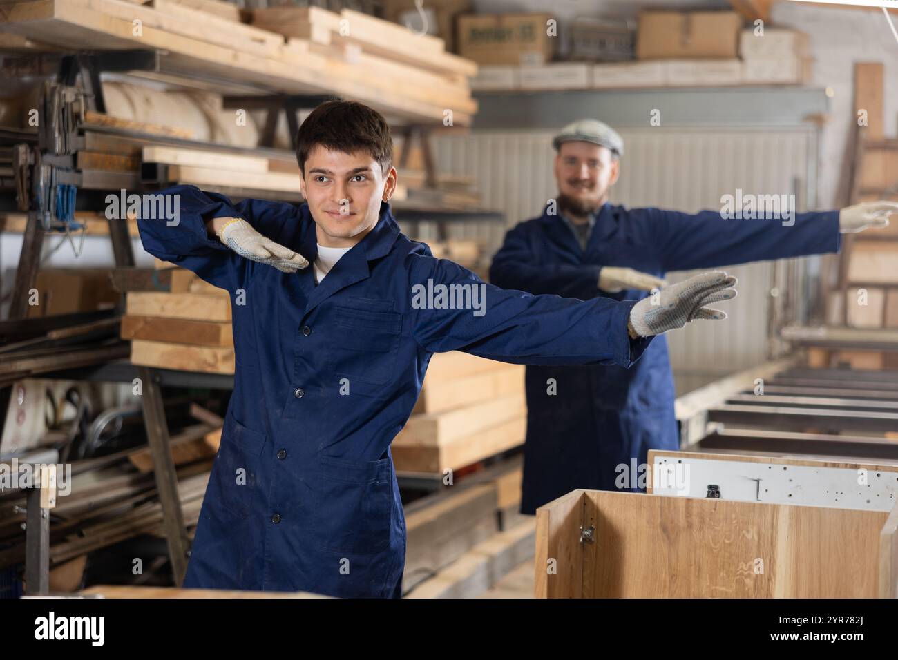 Young employee doing sport hi-res stock photography and images - Alamy