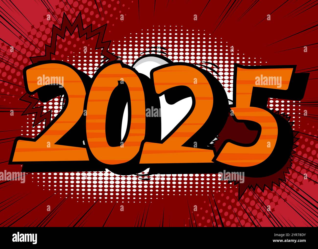 Cartoon 2025, comic book poster. Retro vector comics pop art design Stock Vector Image & Art Alamy