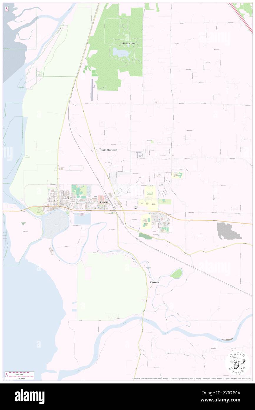 City of Stanwood, Snohomish County, US, United States, Washington, N 48 14' 41'', S 122 20' 33'', map, Cartascapes Map published in 2024. Explore Cartascapes, a map revealing Earth's diverse landscapes, cultures, and ecosystems. Journey through time and space, discovering the interconnectedness of our planet's past, present, and future. Stock Photo