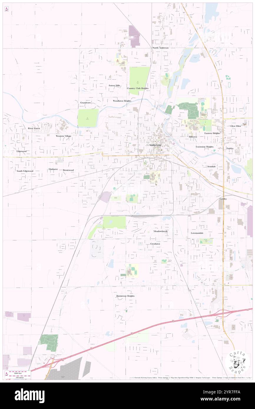 Map of anderson indiana Cut Out Stock Images &amp; Pictures - Alamy