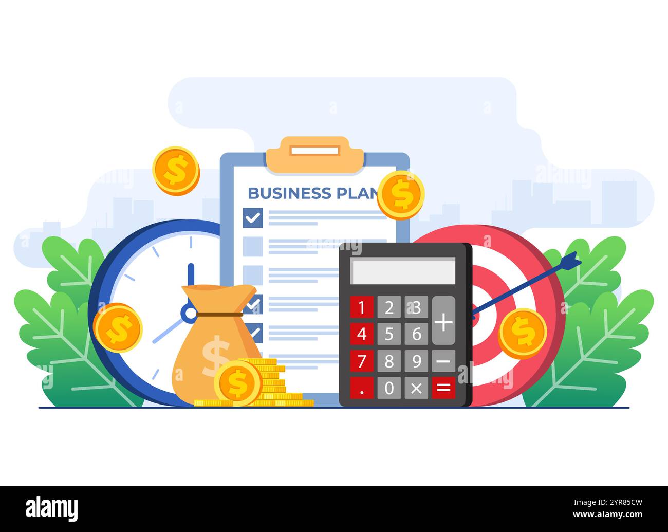 Business plan flat illustration vector template Stock Vector Image ...