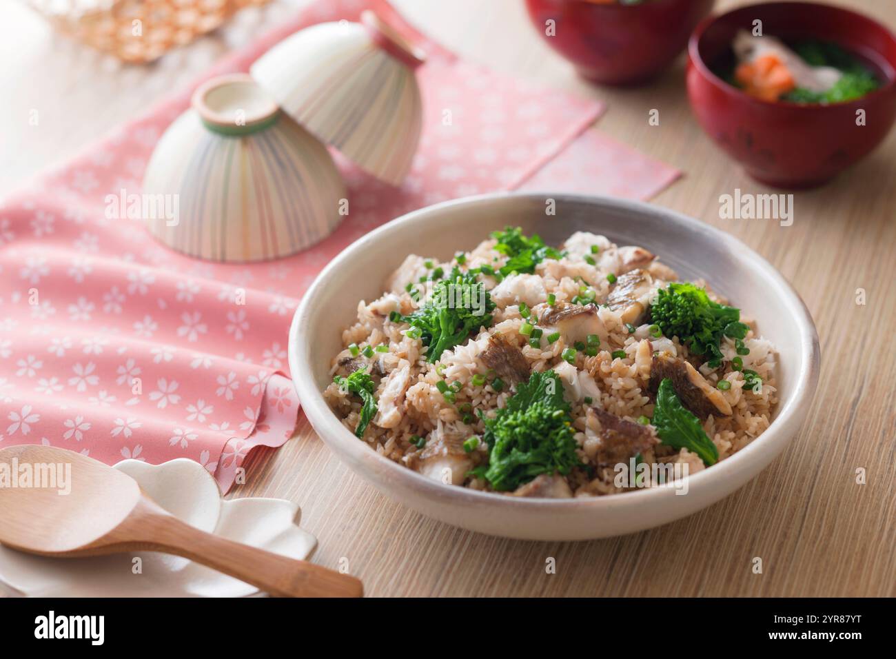 Sea Bream Rice Tai-meshi / Sea bream with takikomi-gohan (rice cooked with sea bream ...