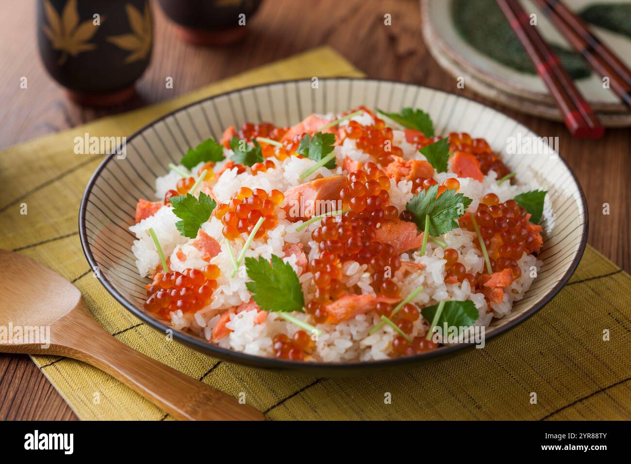 Salmon Roe Rice Salmon donburi hi-res stock photography and images - Alamy