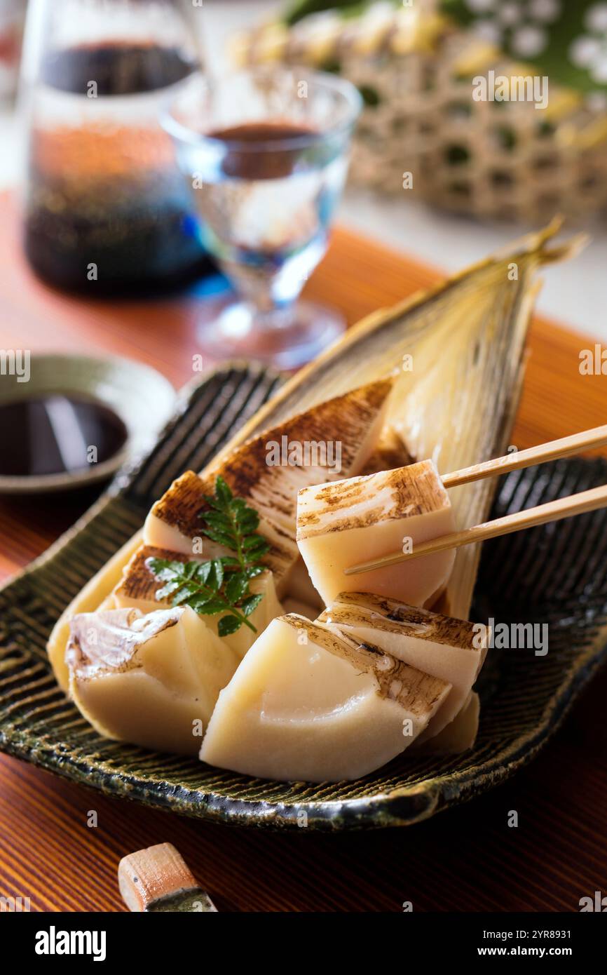Grilled bamboo shoots Stock Photo - Alamy