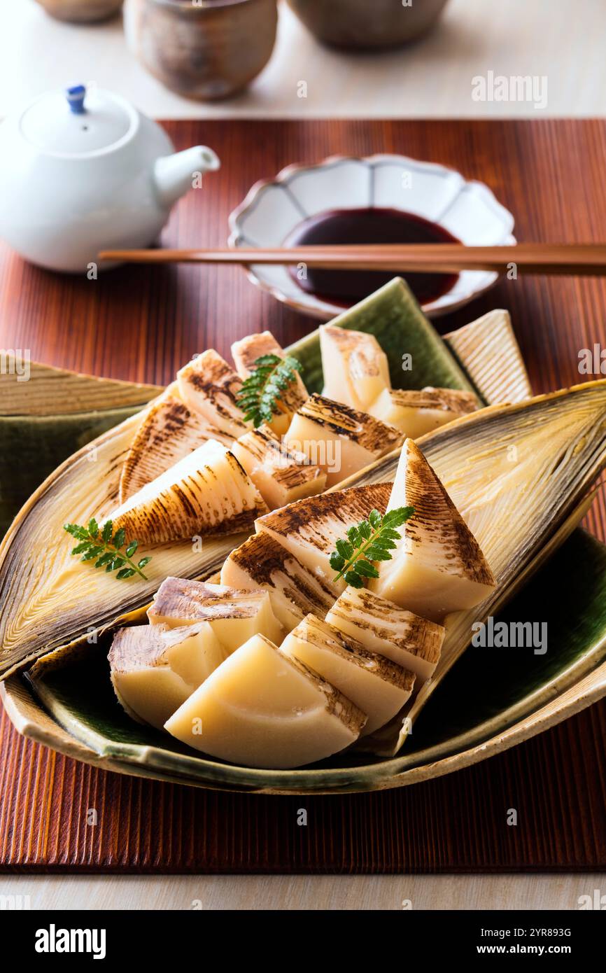 Grilled bamboo shoots Stock Photo - Alamy
