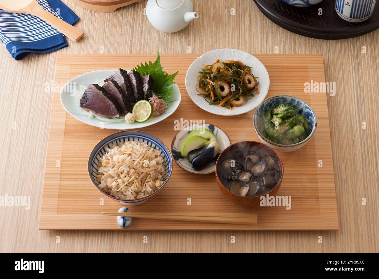 Early summer soup with three vegetables Stock Photo