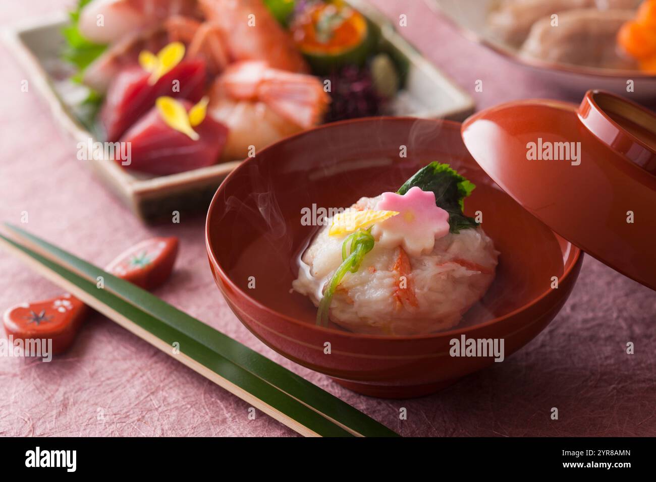 Crab cake and kappo meal Stock Photo - Alamy