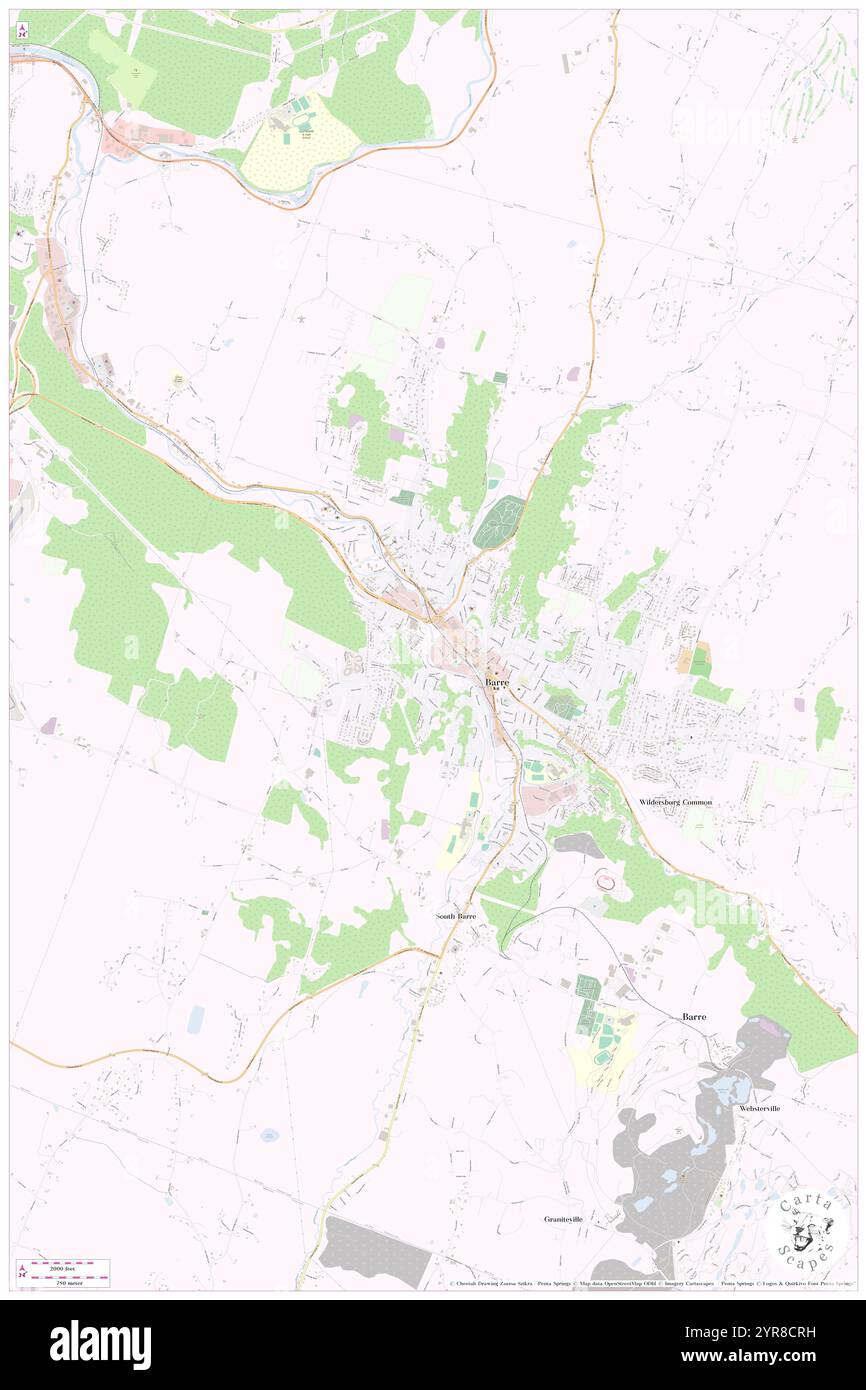 City of Barre, Washington County, US, United States, Vermont, N 44 11' 58'', S 72 30' 29'', map, Cartascapes Map published in 2024. Explore Cartascapes, a map revealing Earth's diverse landscapes, cultures, and ecosystems. Journey through time and space, discovering the interconnectedness of our planet's past, present, and future. Stock Photo