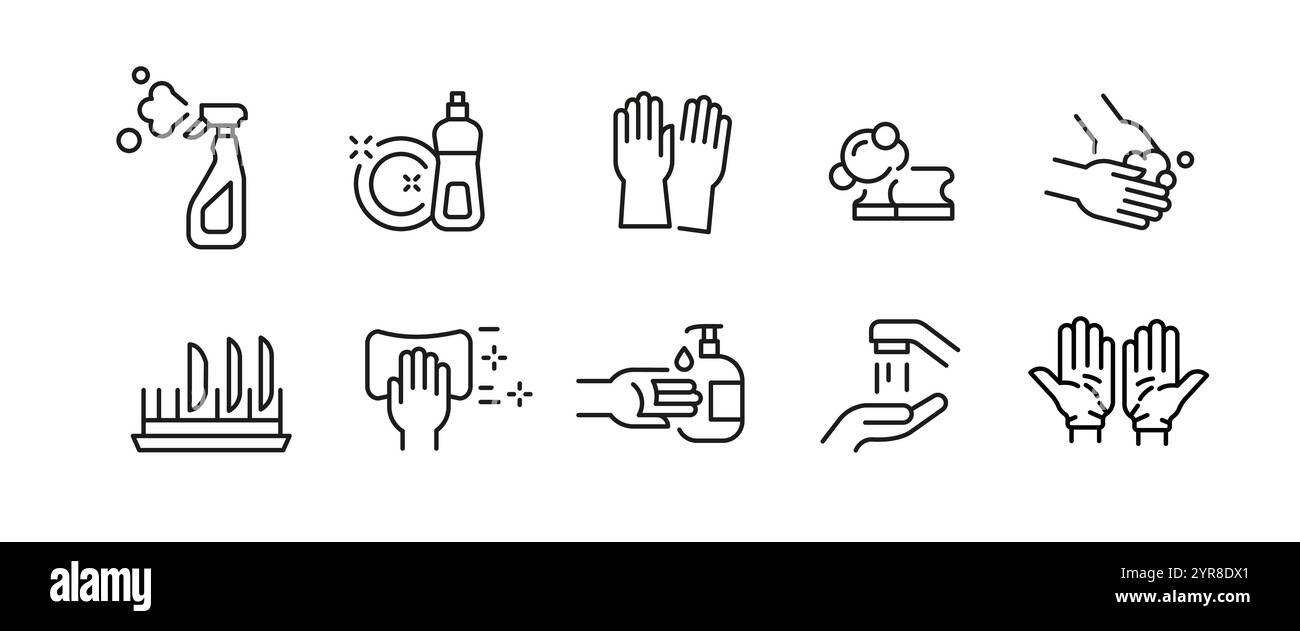 Cleaning products tools on Stock Vector Images - Alamy