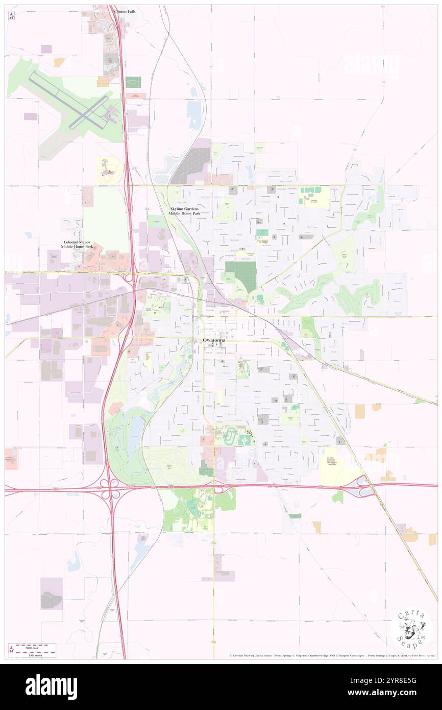 City of Owatonna, Steele County, US, United States, Minnesota, N 44 5' 7'', S 93 13' 27'', map, Cartascapes Map published in 2024. Explore Cartascapes, a map revealing Earth's diverse landscapes, cultures, and ecosystems. Journey through time and space, discovering the interconnectedness of our planet's past, present, and future. Stock Photo