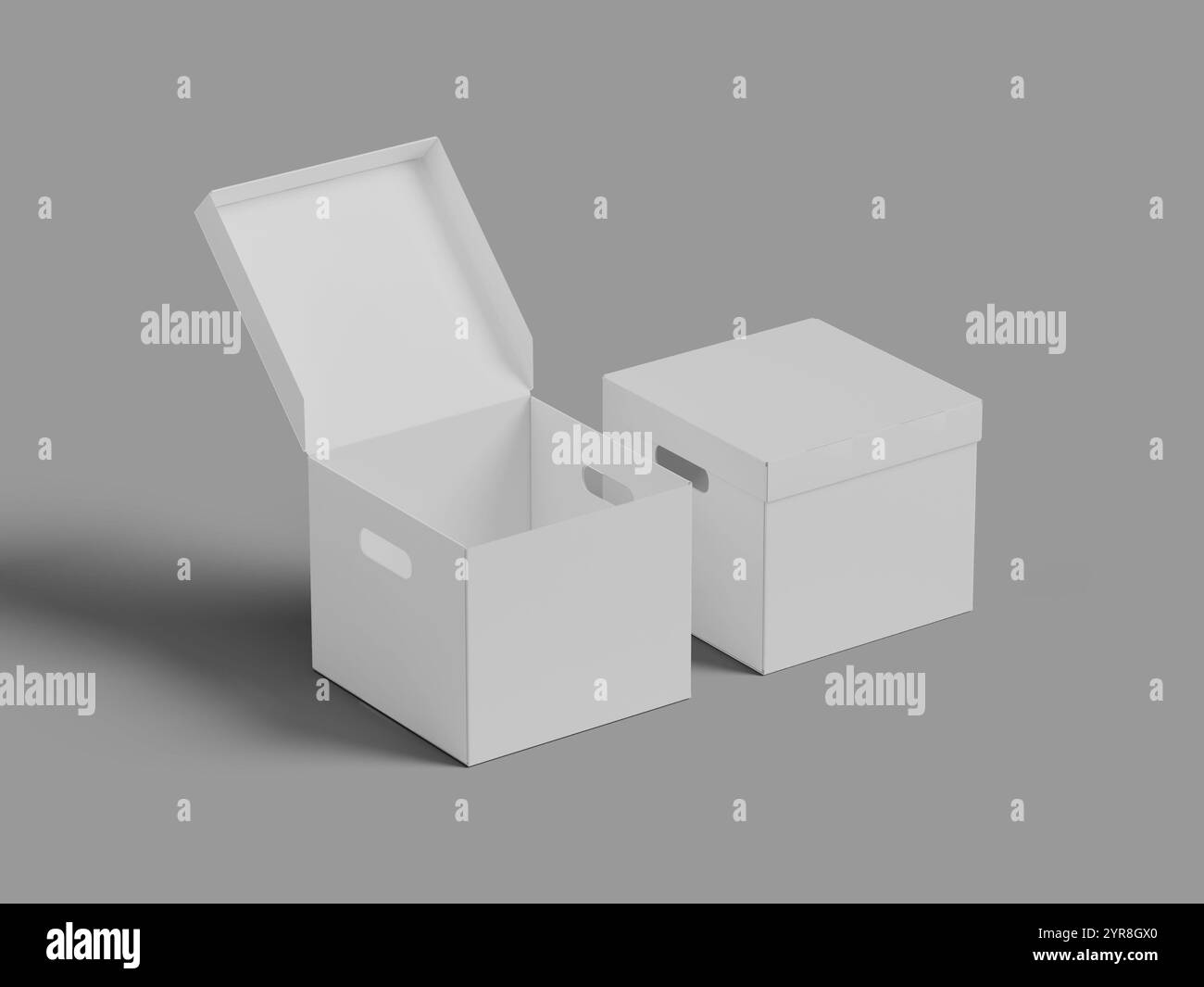 White Blank Storage Box 3D Render Mockup Stock Photo - Alamy