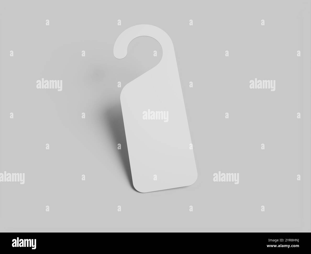 White blank door hanger floating mockup stock photo alamy