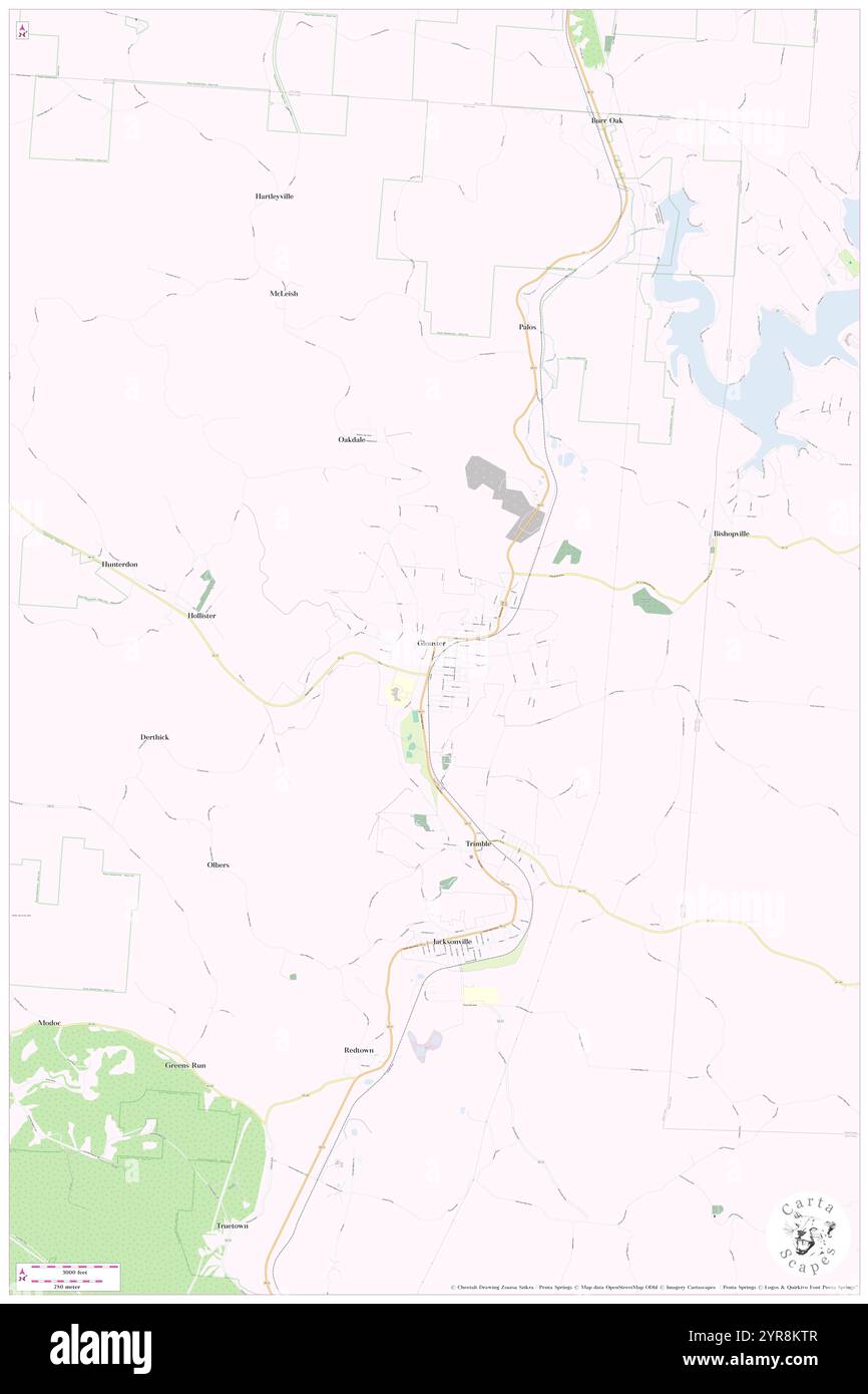 Village of Glouster, Athens County, US, United States, Ohio, N 39 30' 8'', S 82 5' 3'', map, Cartascapes Map published in 2024. Explore Cartascapes, a map revealing Earth's diverse landscapes, cultures, and ecosystems. Journey through time and space, discovering the interconnectedness of our planet's past, present, and future. Stock Photo