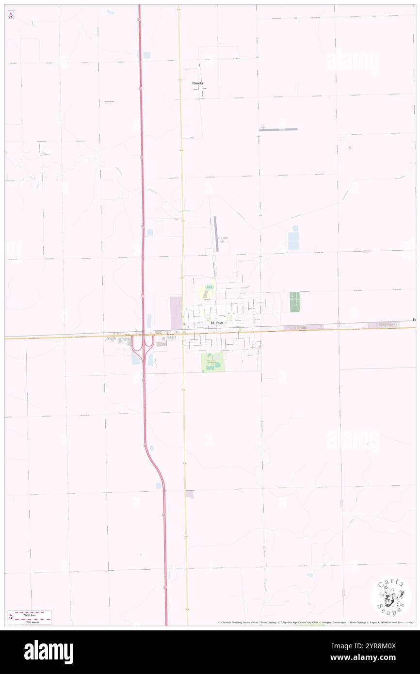 City of El Paso, Woodford County, US, United States, Illinois, N 40 44' 25'', S 89 1' 5'', map, Cartascapes Map published in 2024. Explore Cartascapes, a map revealing Earth's diverse landscapes, cultures, and ecosystems. Journey through time and space, discovering the interconnectedness of our planet's past, present, and future. Stock Photo