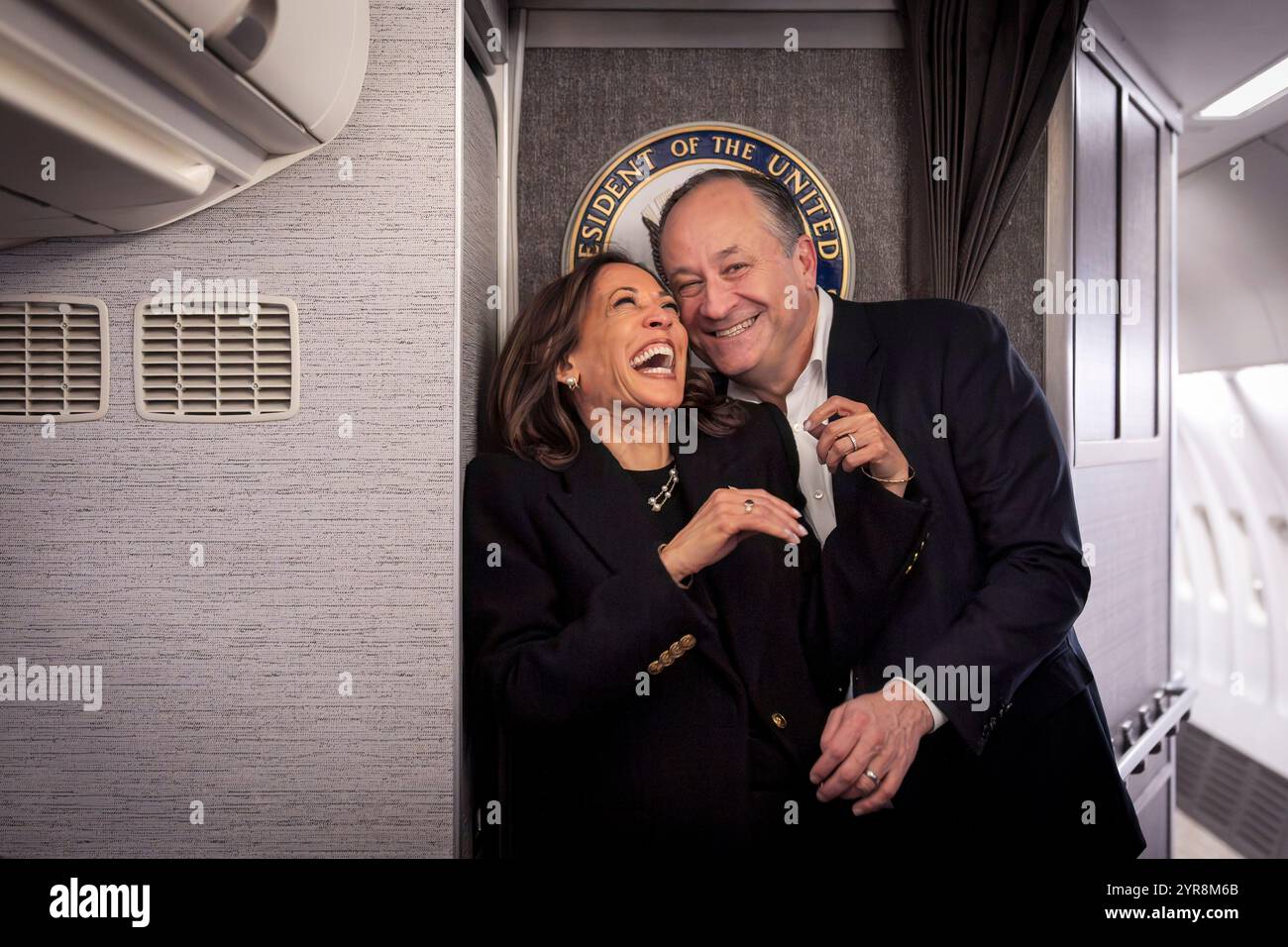 Democratic presidential nominee Vice President Kamala Harris, left